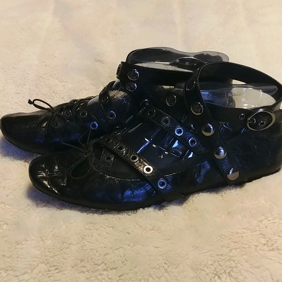 Zara Black Leather Ballet Flats - Picture 2 of 9